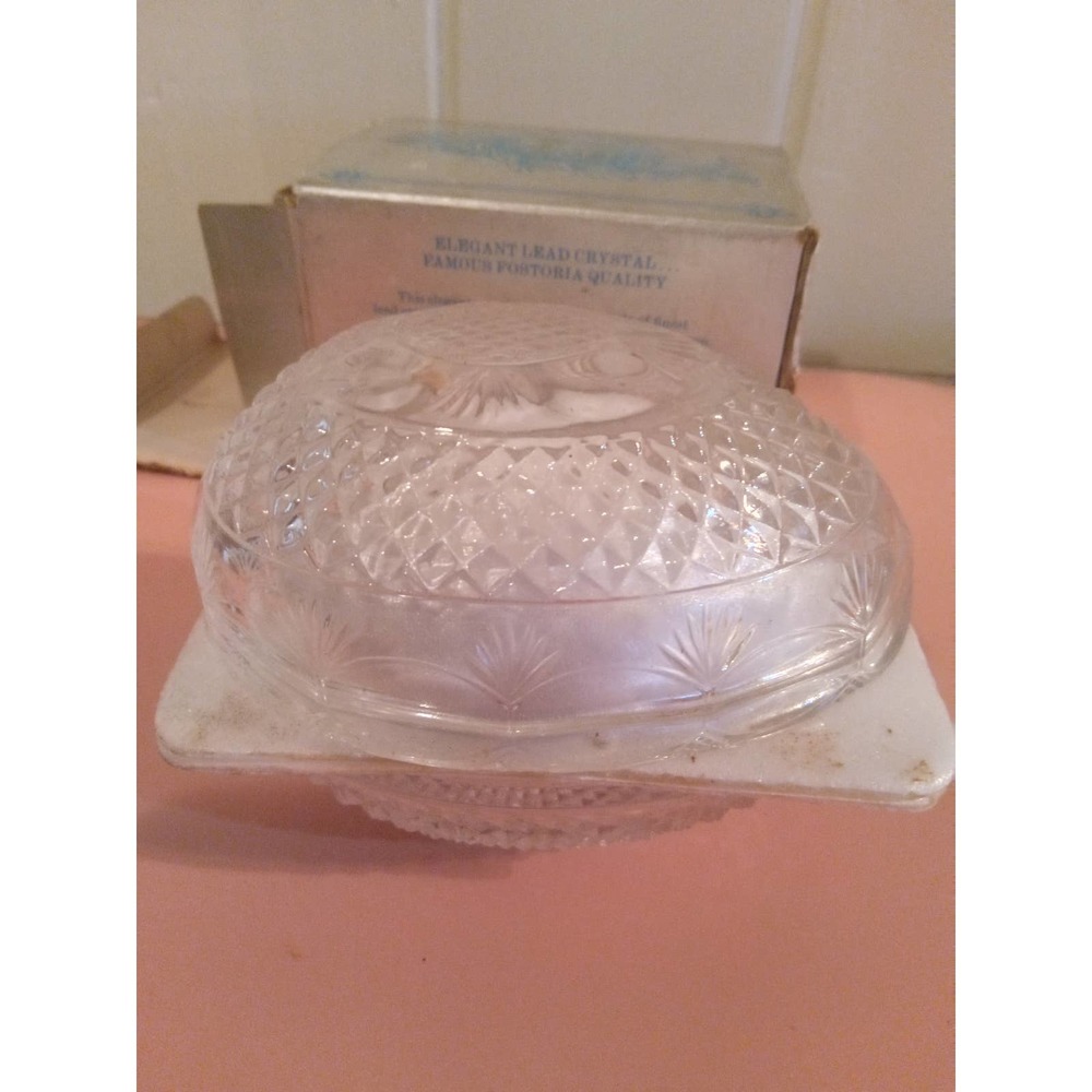 1977 Forstoria Lead Crystal Egg Soap Dish by Avon